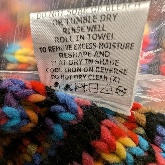 Papillon knit Cardigan Rainbow check Multicolour Speckles.  Woman's Size Medium - Picture 16 of 17